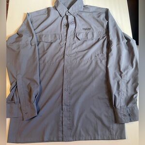 World Wide Sportsman long Sleeve Fishing Shirt - Blue, Medium